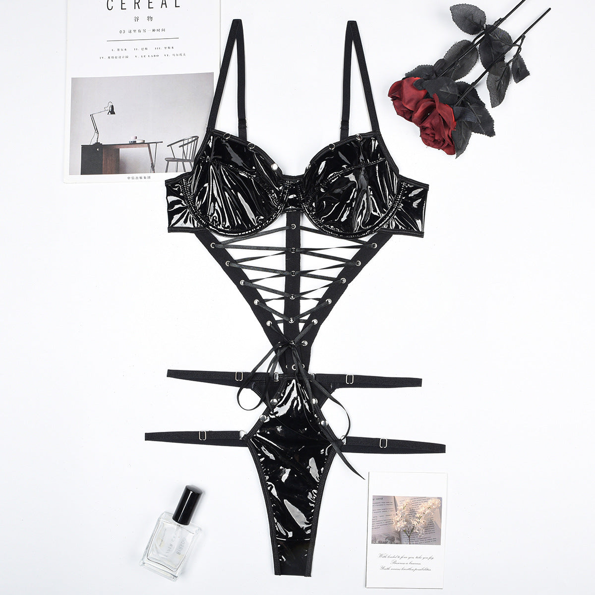 LACE UP TEDDY LINGERIE