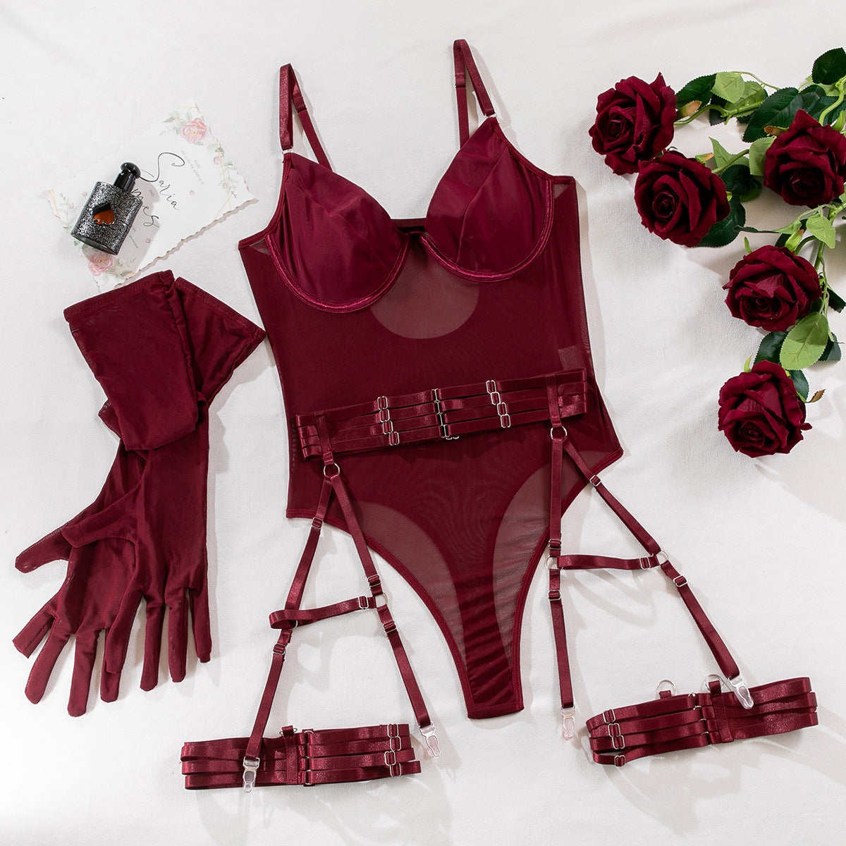 3 PIECE TEDDY LINGERIE SET (SIZE S-L)