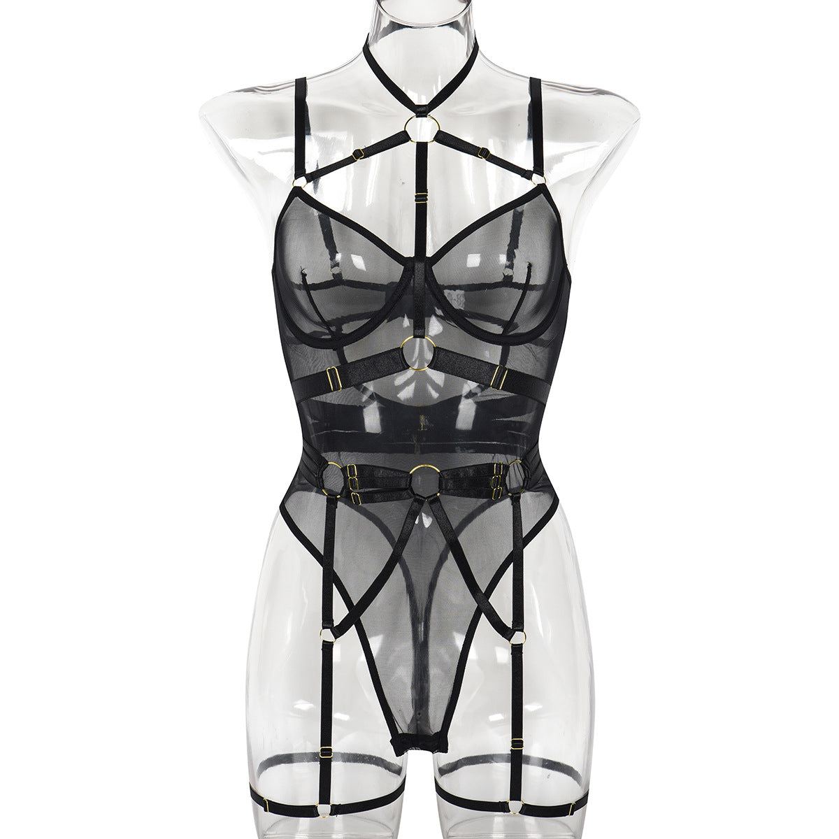 LADIES UNDERWIRED BODYSUIT TEDDY LINGERIE LEOPARD/BLACK (SIZE S-XL)