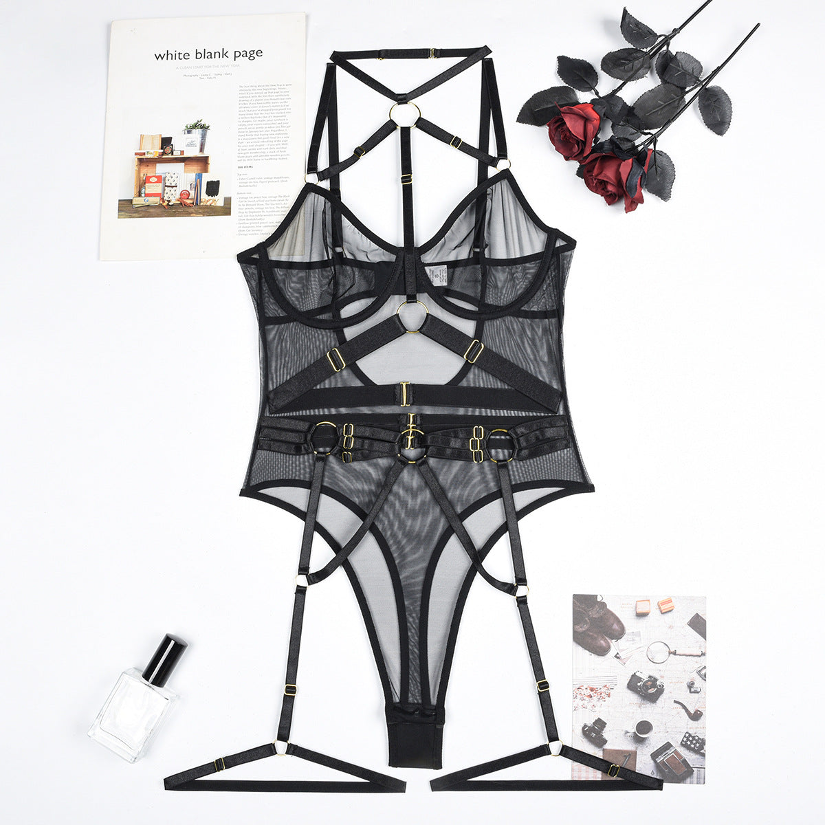 LADIES UNDERWIRED BODYSUIT TEDDY LINGERIE LEOPARD/BLACK (SIZE S-XL)