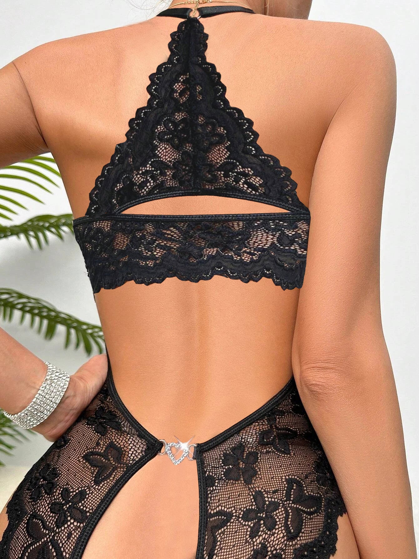 LADIES LACE TEDDY LINGERIE BLACK (SIZE S-2XL)