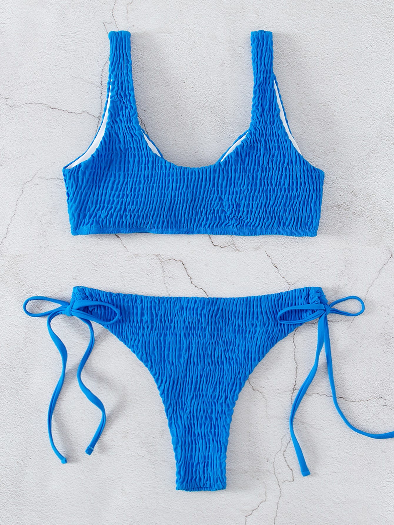 LADIES TWO PIECE BIKINI SWIMSUIT SWIMWEAR BLUE (SIZE S-L)
