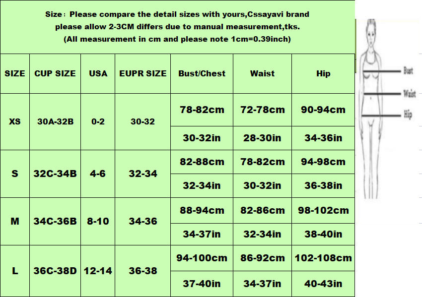 LADIES TWO PIECE BIKINI SWIMWEAR GREEN / BLACK / BLUE (SIZE XS-L)