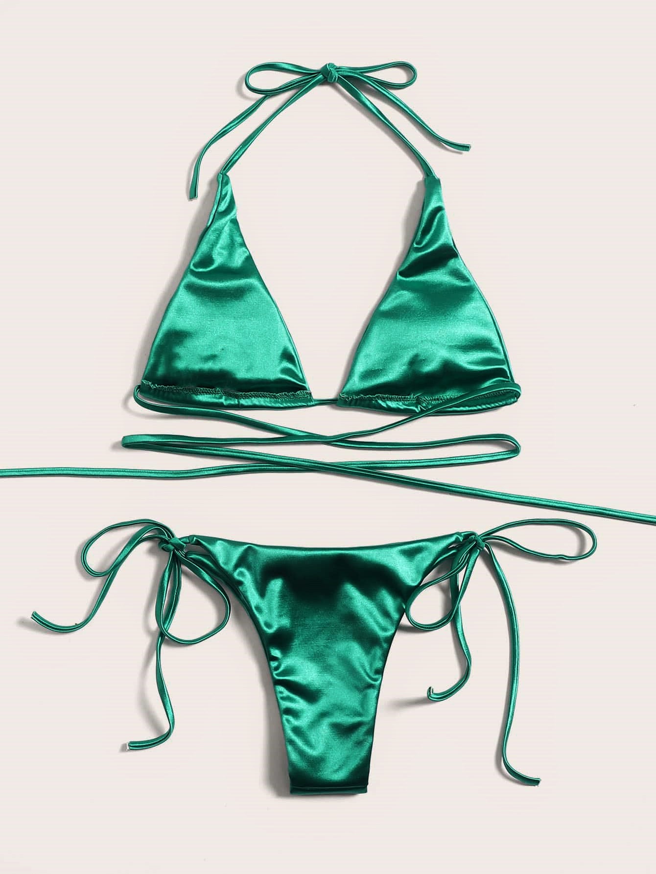 LADIES TWO PIECE BIKINI SWIMWEAR GREEN (SIZE S-XL)