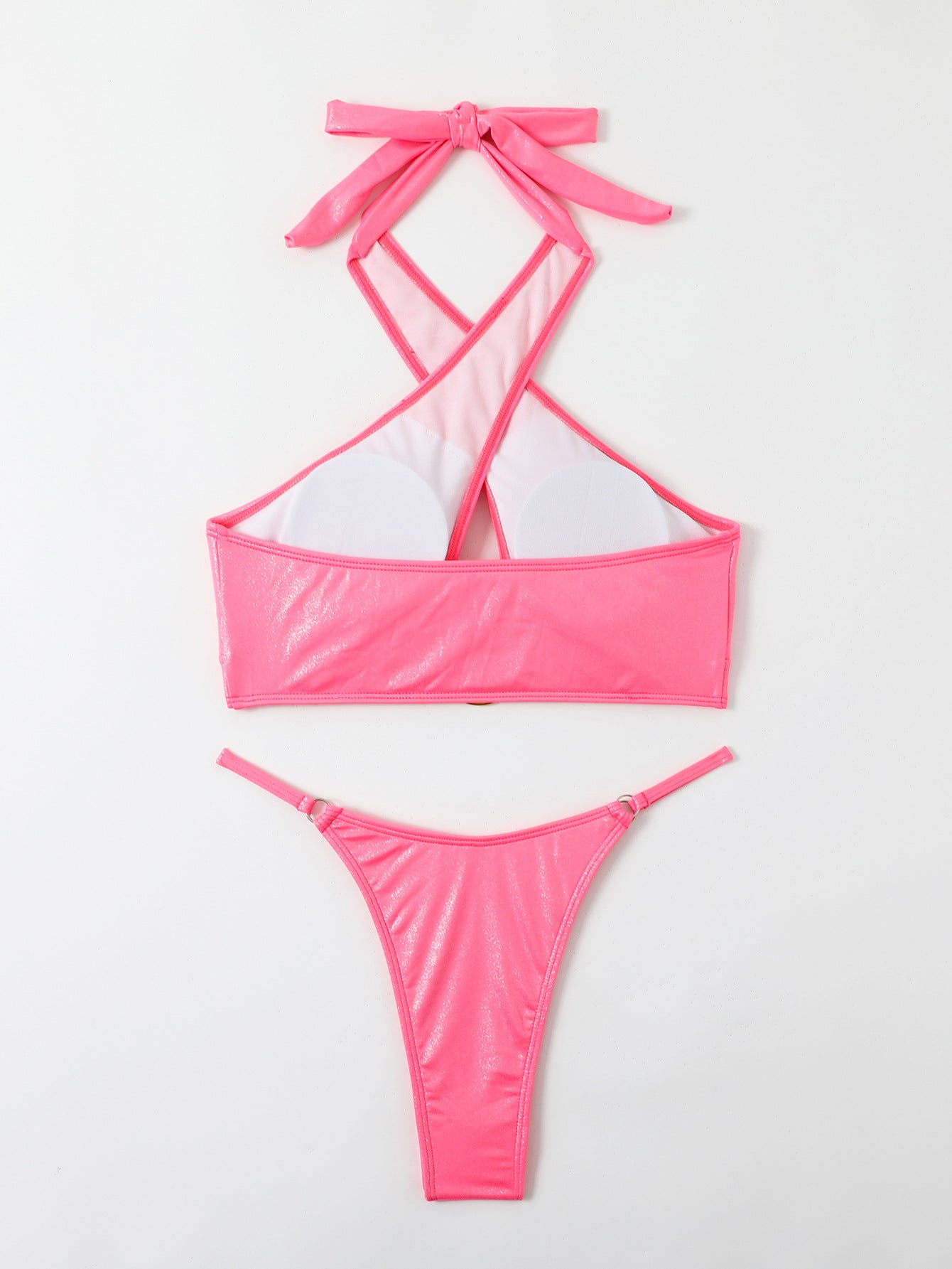 LADIES TWO PIECE BIKINI SWIMWEAR PINK (SIZE S-L)