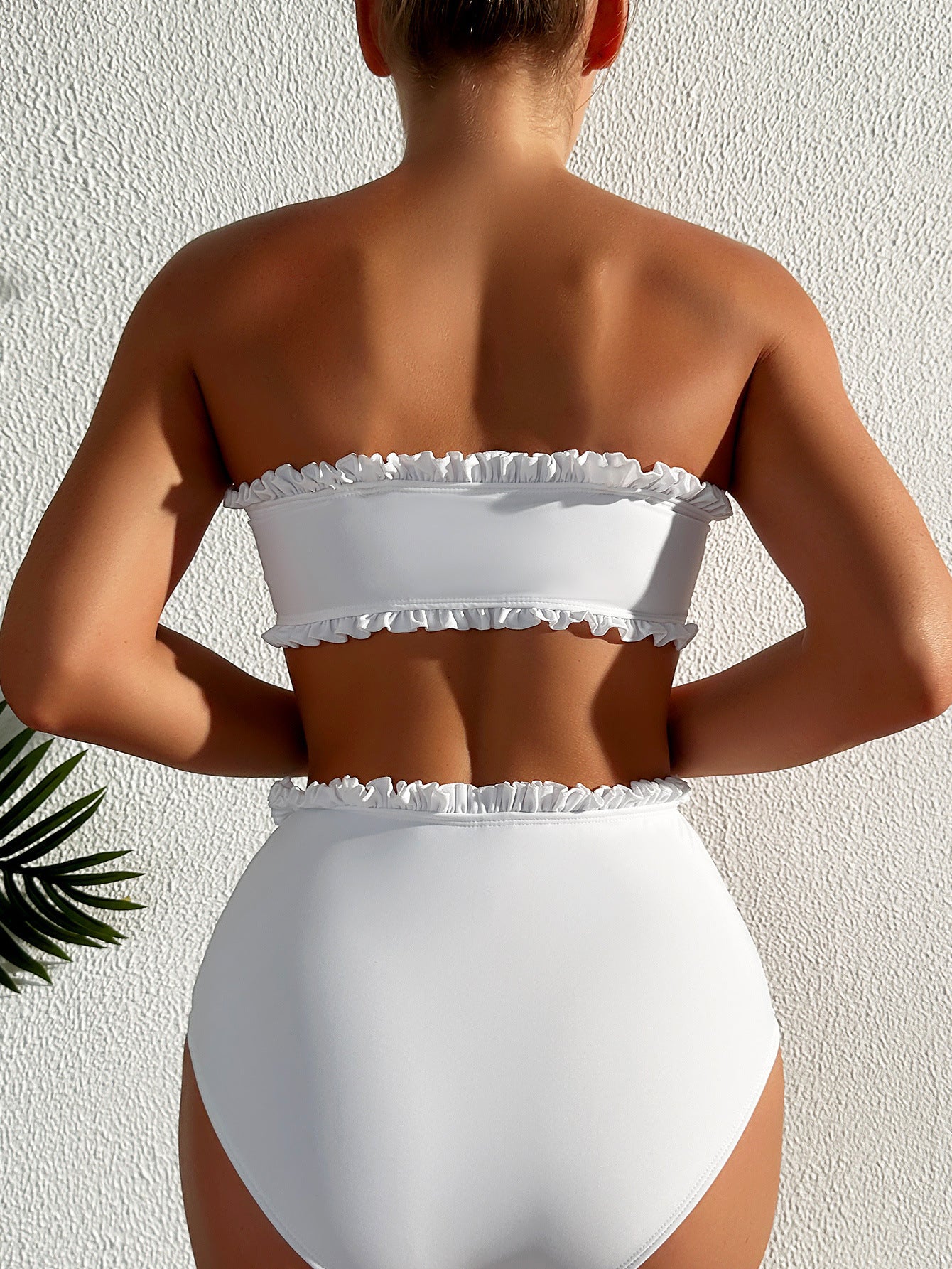 LADIES TWO PIECE BIKINI SWIMWEAR WHITE (SIZE XS-L)