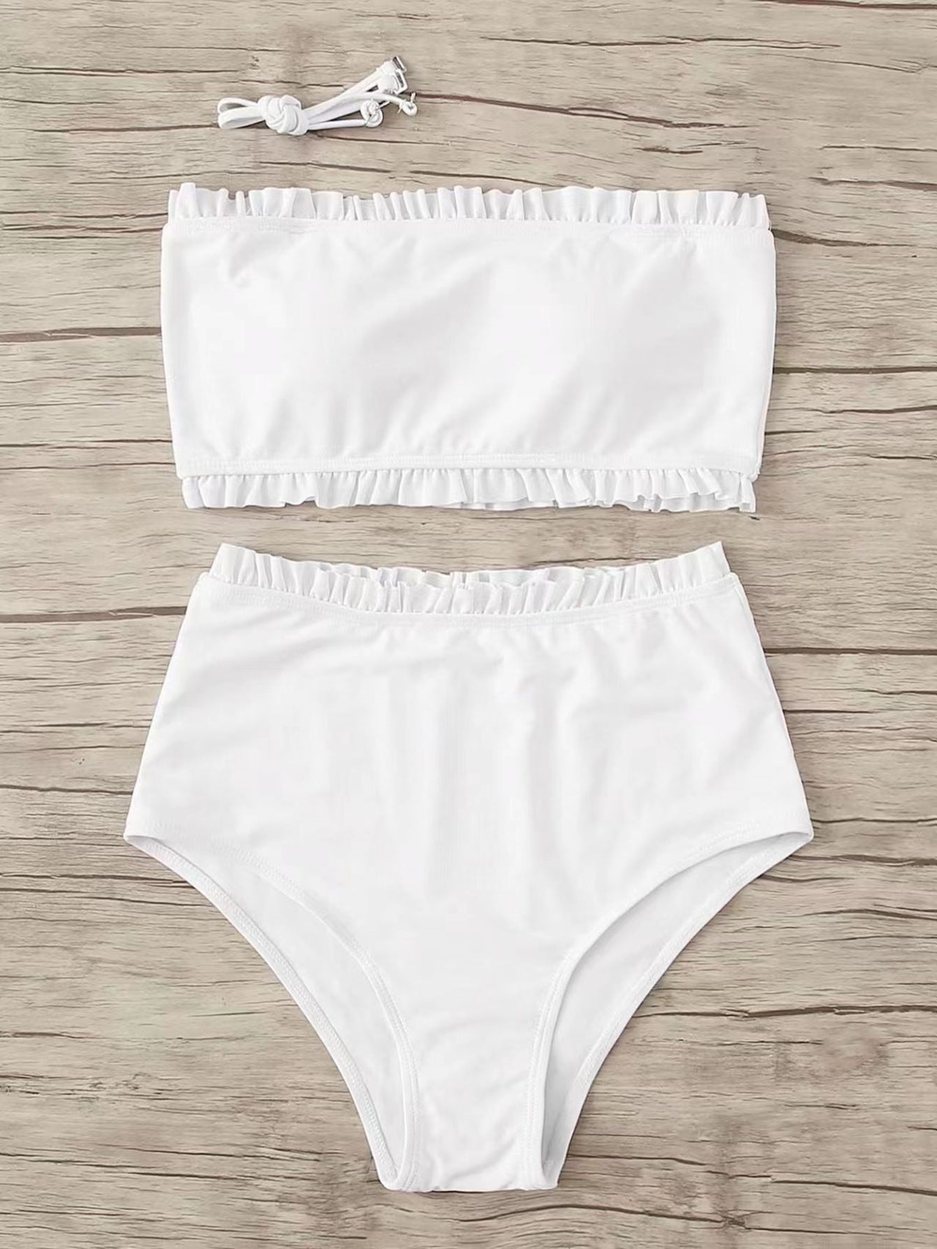 LADIES TWO PIECE BIKINI SWIMWEAR WHITE (SIZE XS-L)