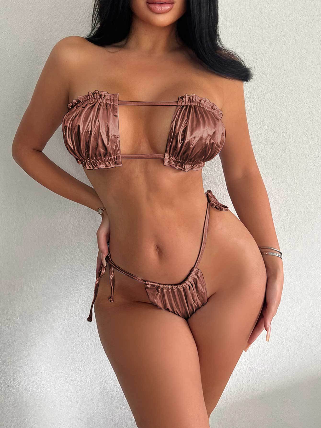 LADIES TWO PIECE BIKINI SWIMWEAR VARIOUS COLOURS (SIZE S-L)