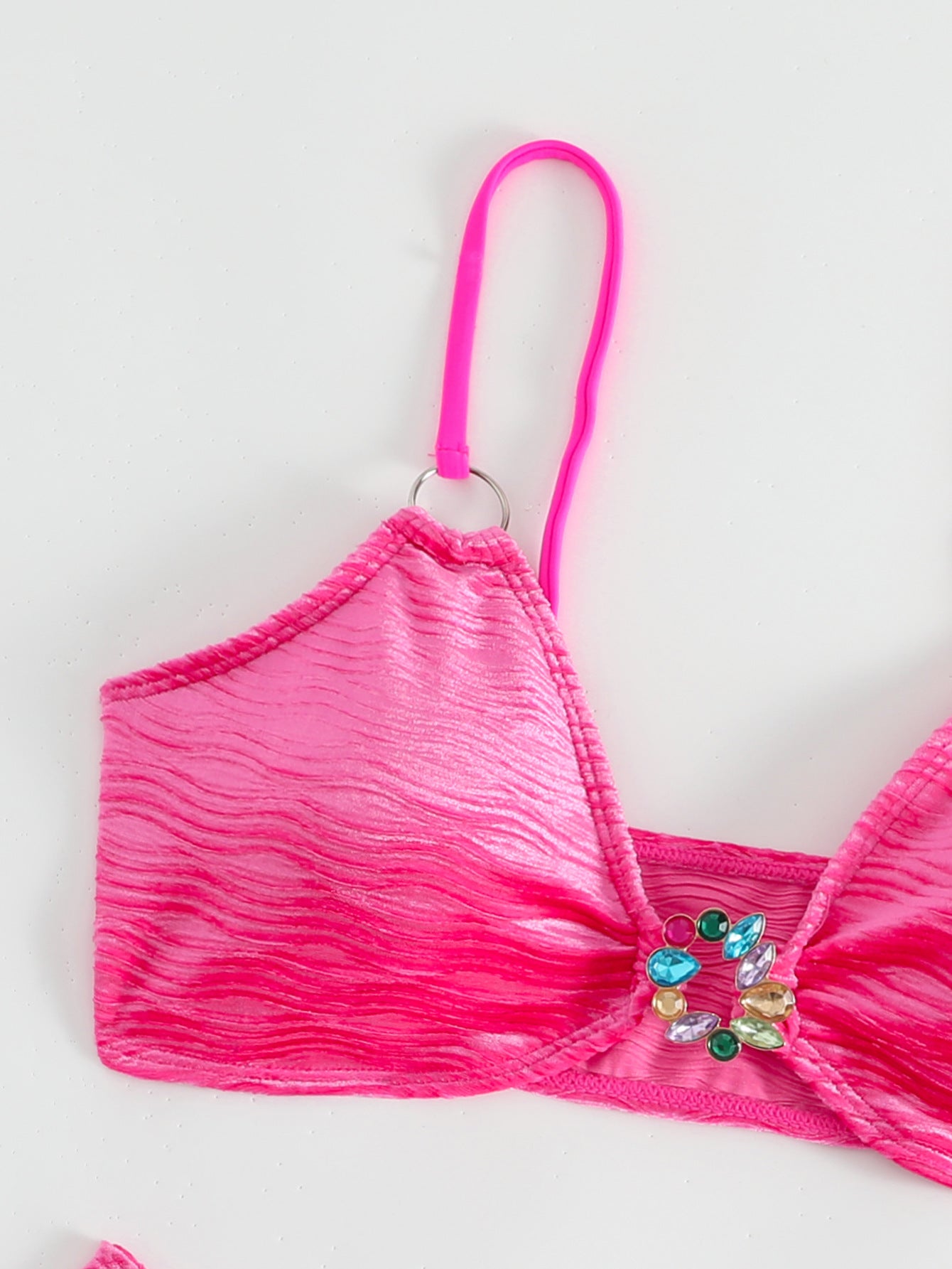 LADIES TWO PIECE BIKINI SWIMWEAR PINK / BLACK (SIZE S-L)