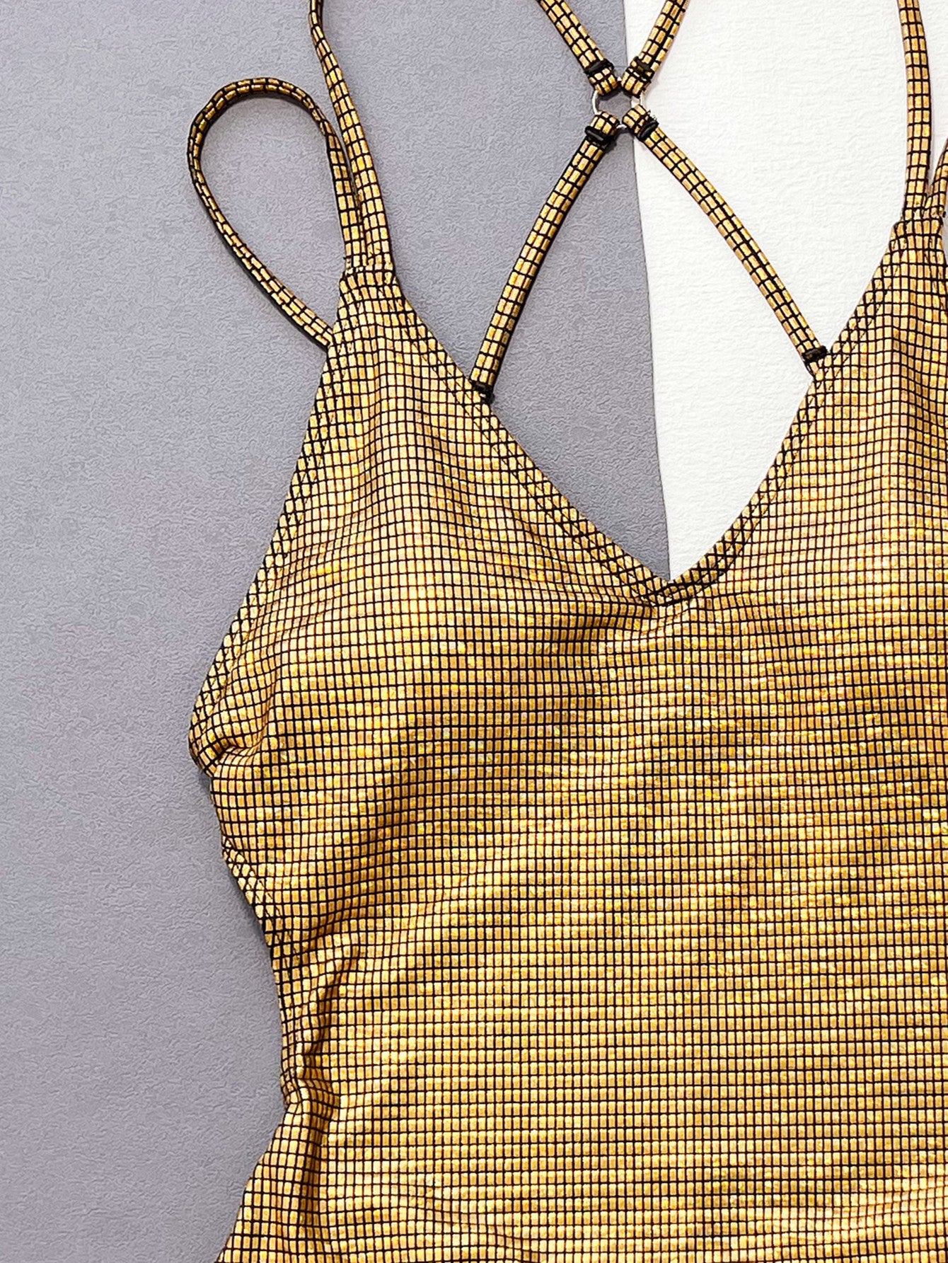 LADIES ONE PIECE SWIMSUIT SWIMWEAR GOLD (SIZE S-L)