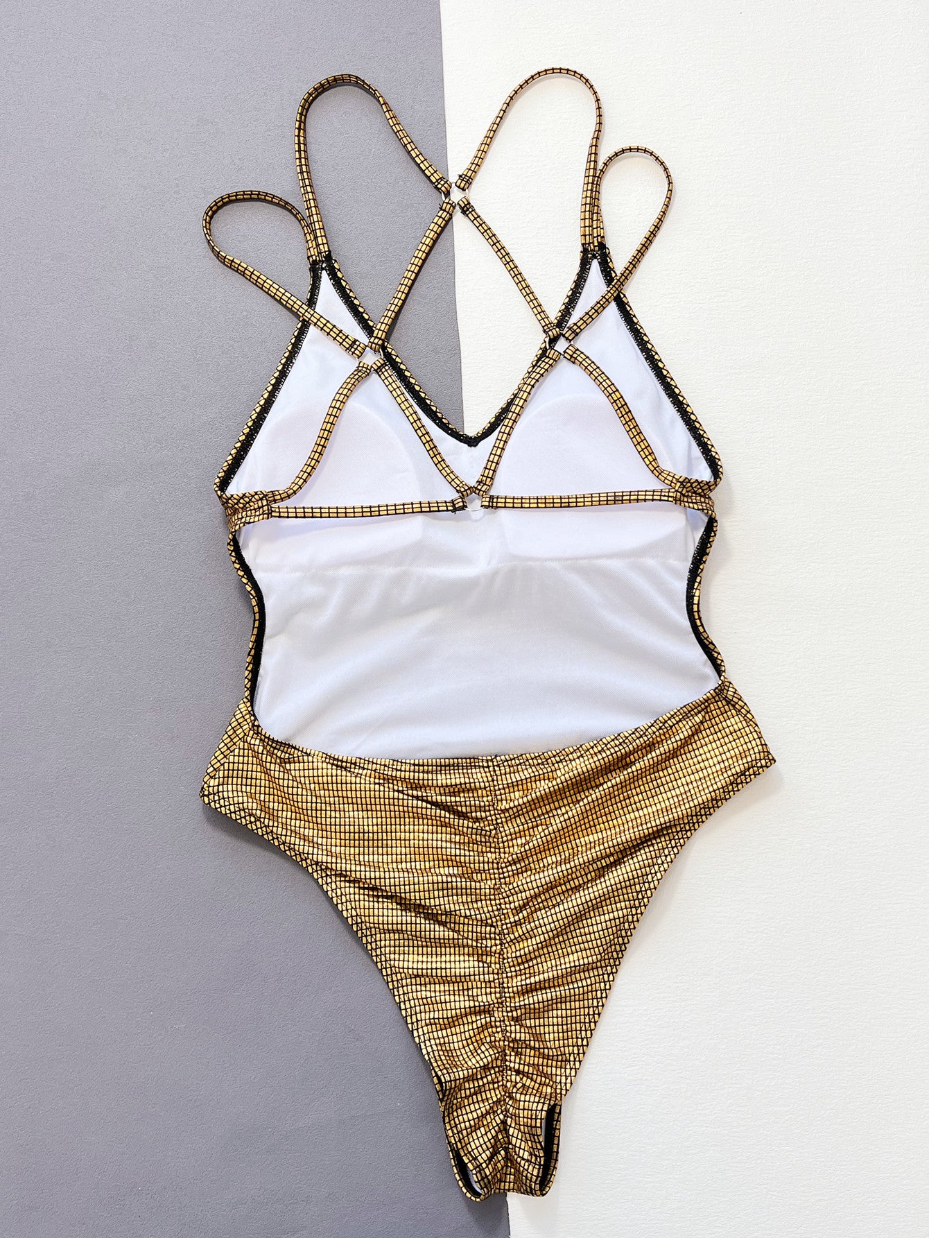 LADIES ONE PIECE SWIMSUIT SWIMWEAR GOLD (SIZE S-L)