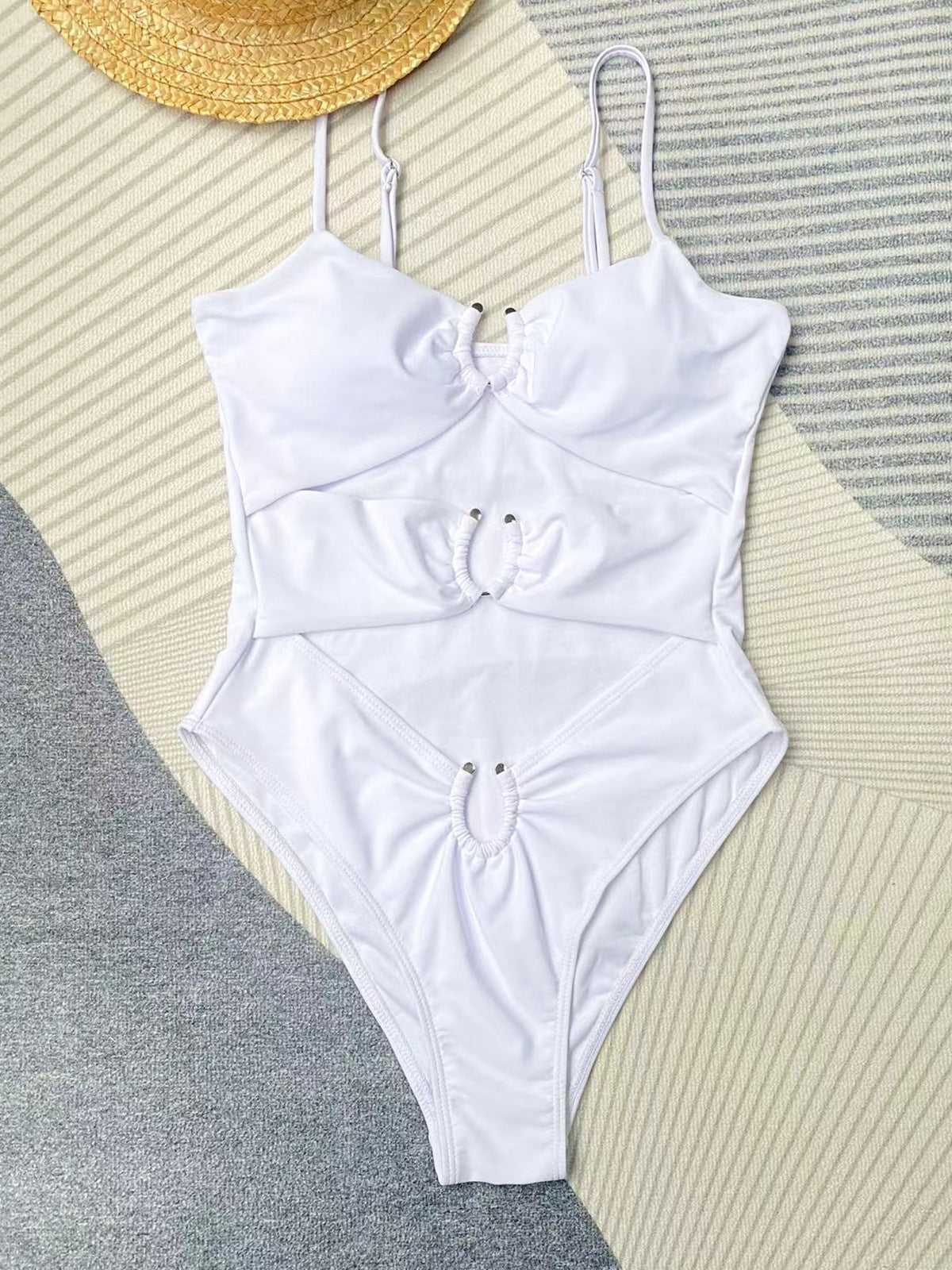 LADIES ONE PIECE SWIMSUIT SWIMWEAR BLACK / WHITE (SIZE S-L)
