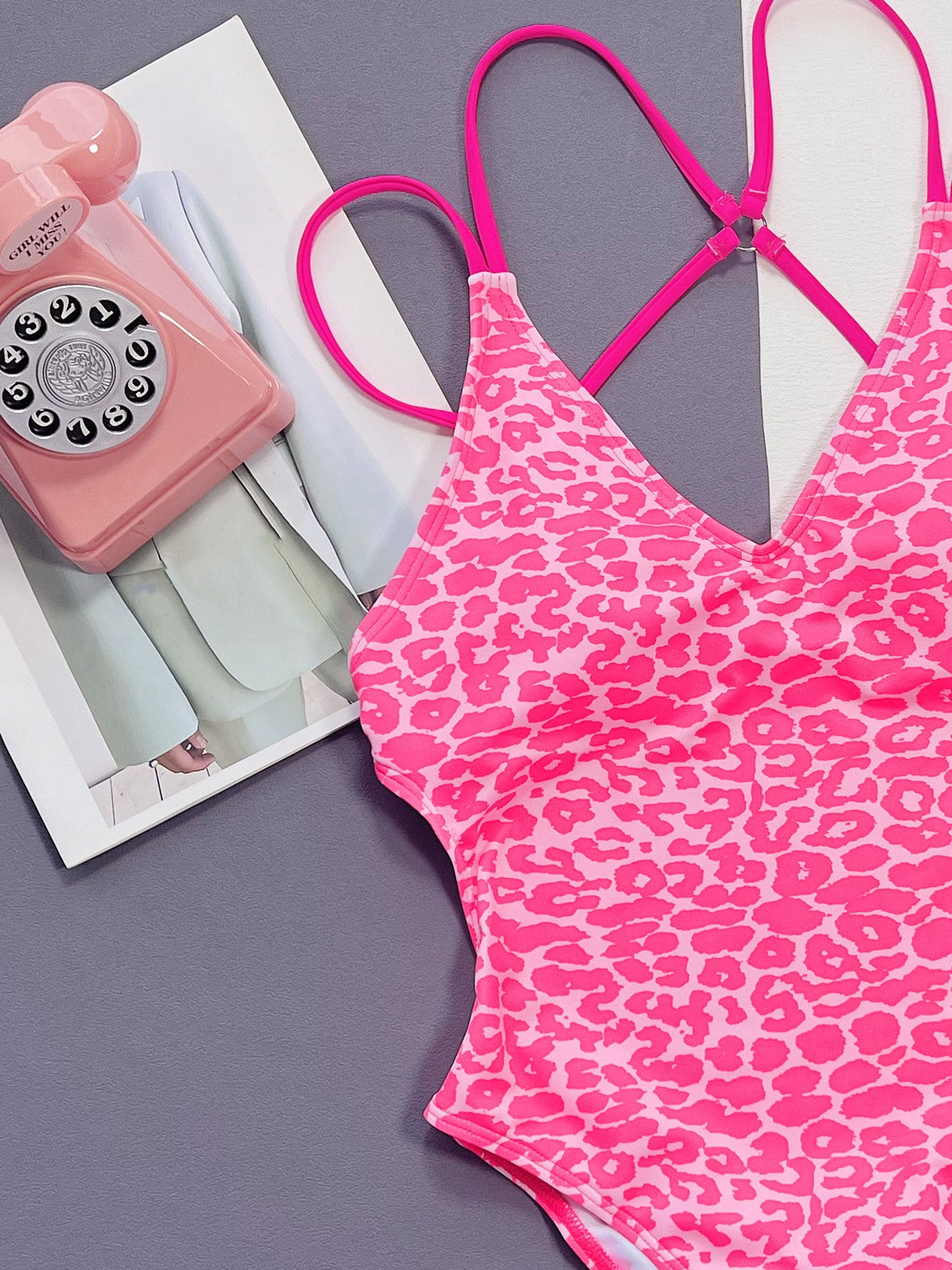 LADIES ONE PIECE SWIMSUIT SWIMWEAR PINK (SIZE S-L)