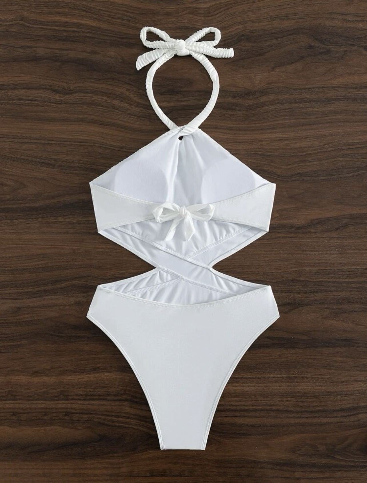 LADIES ONE PIECE SWIMSUIT SWIMWEAR WHITE / BKLACK (SIZE S-L)