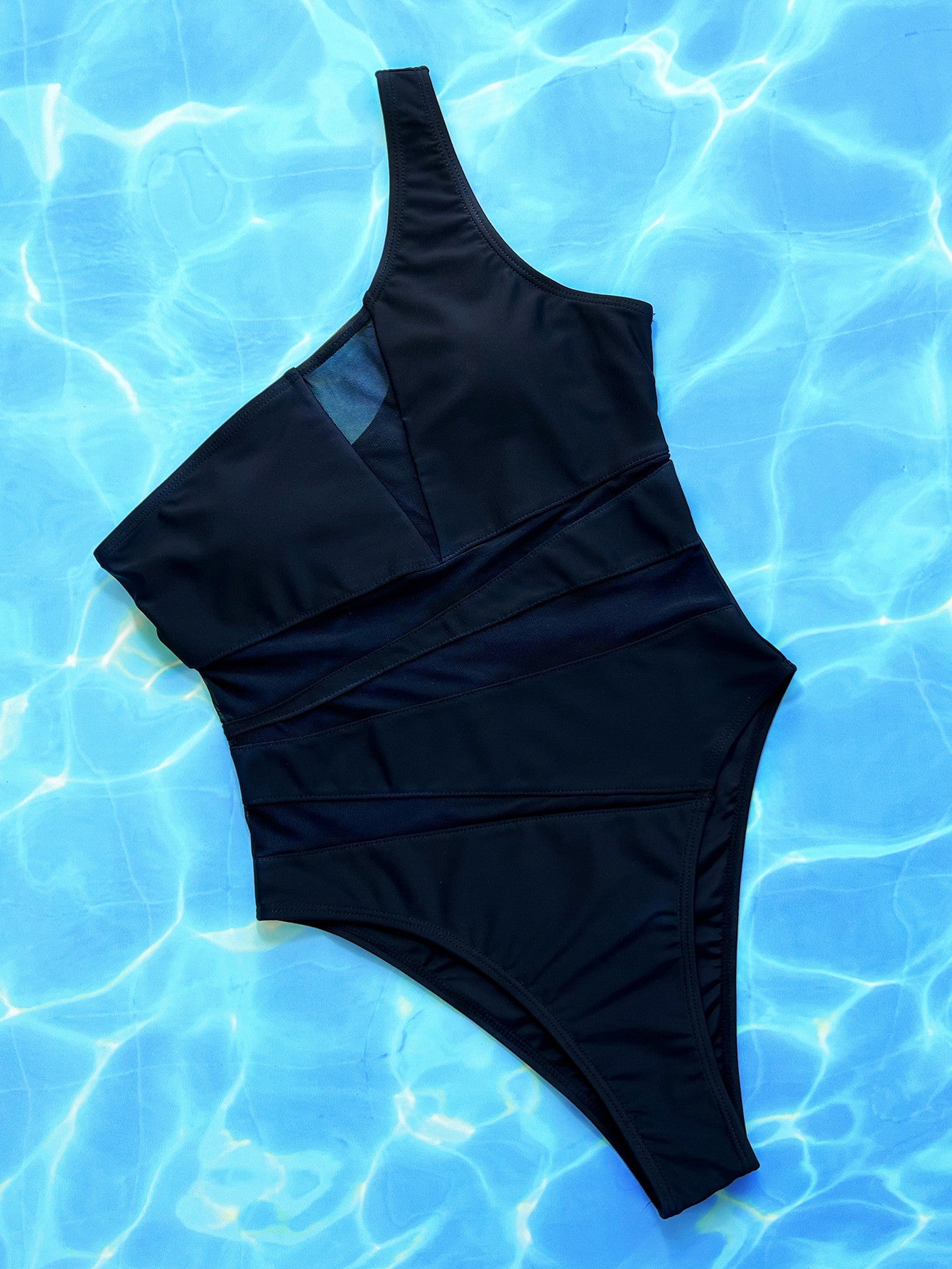 LADIES ONE PIECE SWIMSUIT SWIMWEAR BLACK (SIZE S-L)