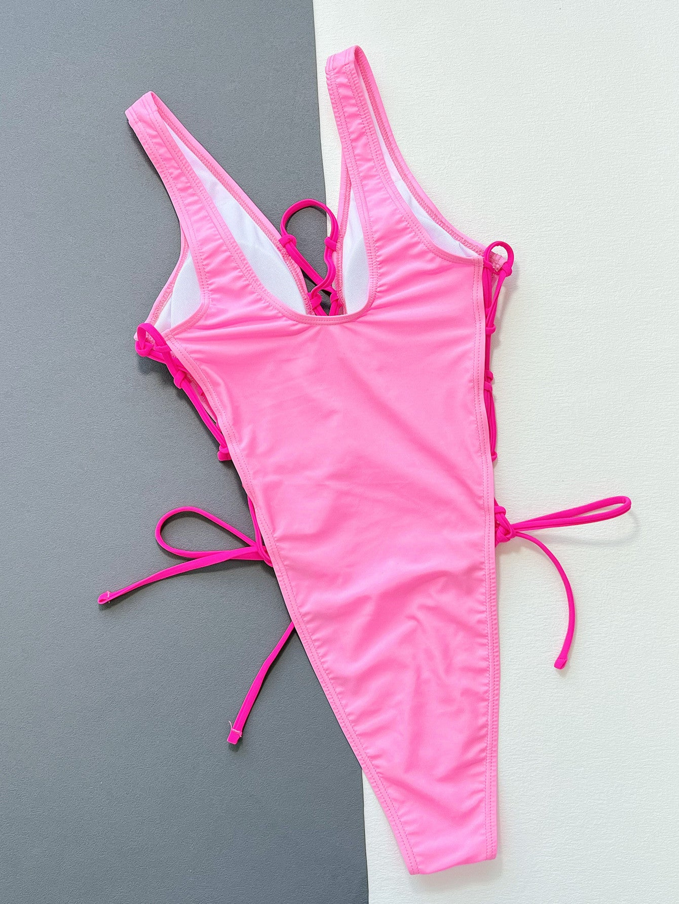 LADIES ONE PIECE SWIMSUIT SWIMWEAR PINK (SIZE S-L)