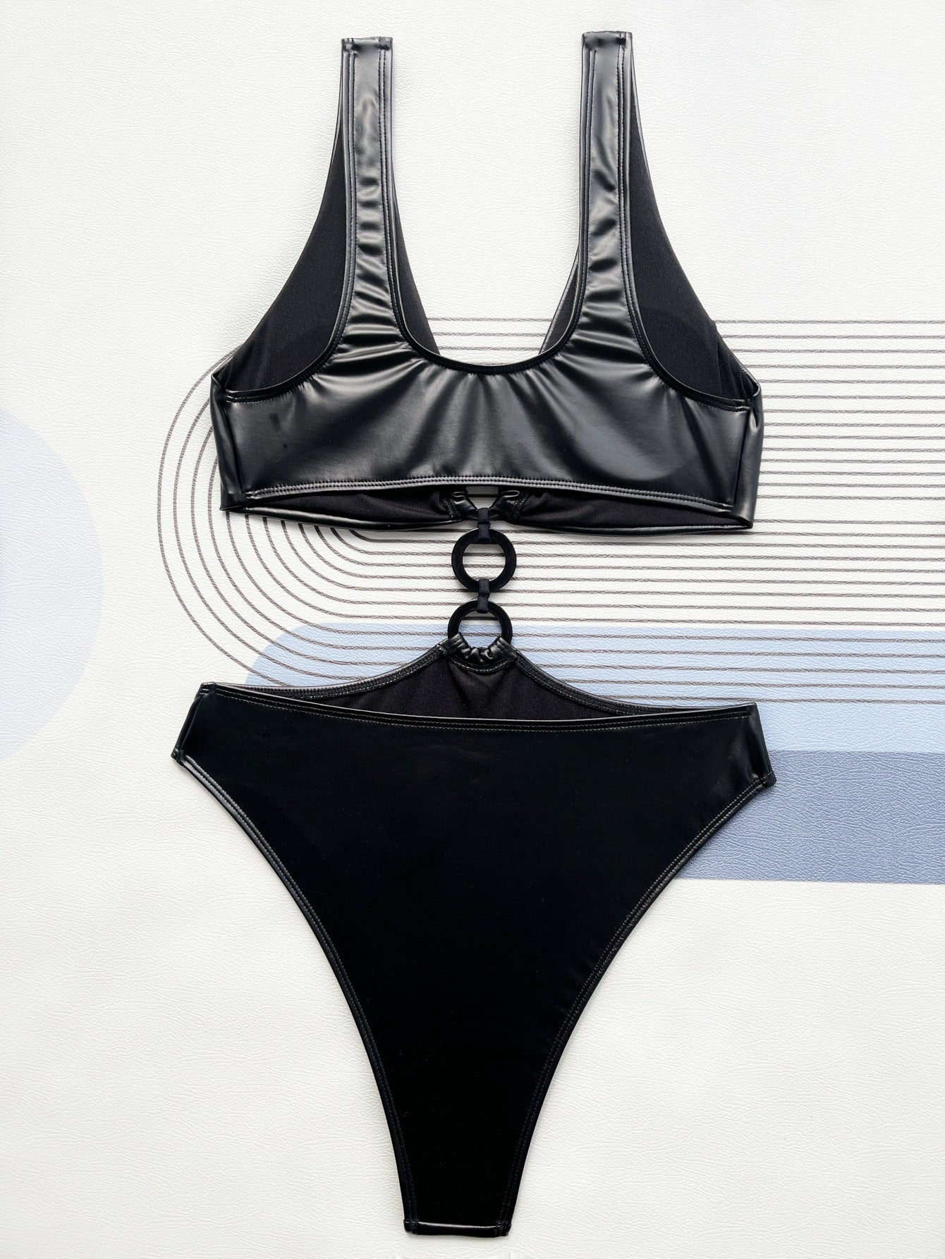 LADIES ONE PIECE SWIMSUIT SWIMWEAR BLACK (SIZE S-L)