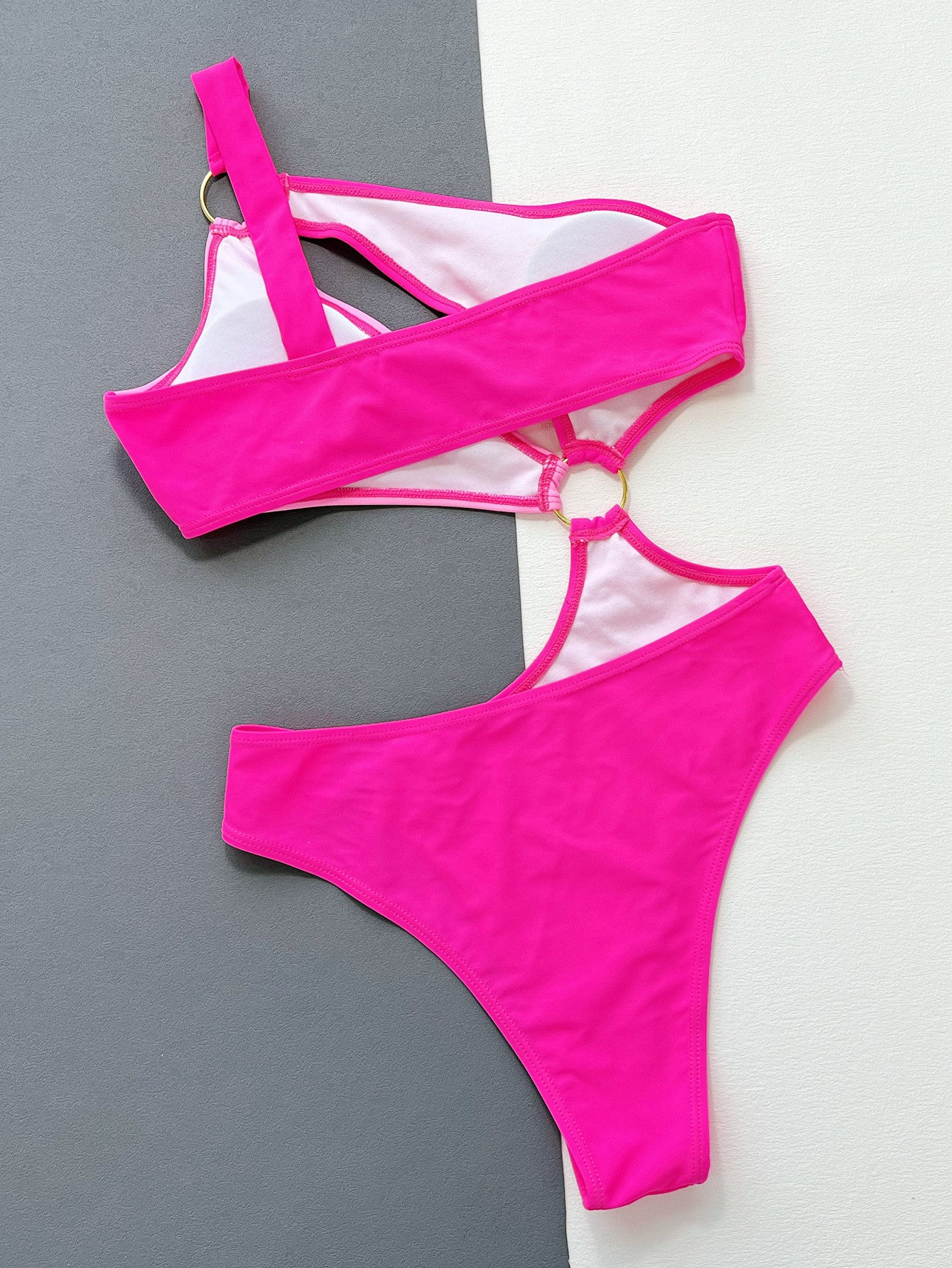 LADIES ONE PIECE SWIMSUIT SWIMWEAR PINK (SIZE S-L)