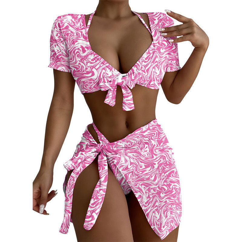 LADIES FOUR PIECE SWIMSUIT SET VARIOUS COLOURS (SIZE S-XL)