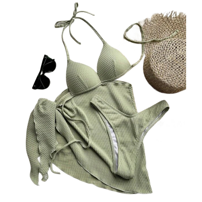 LADIES THREE PIECE SWIMSUIT SWIMWEAR SET VARIOUS COLOURS (SIZE S-XL)