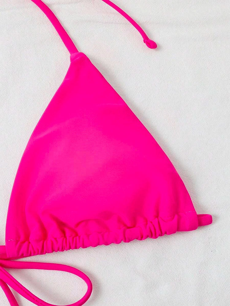 LADIES THREE PIECE SWIMSUIT SWIMWEAR SET RED PINK (SIZE S-XL)