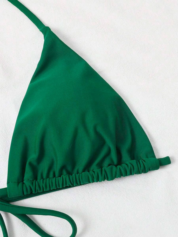 LADIES THREE PIECE SWIMSUIT SWIMWEAR SET GREEN (SIZE S-XL)