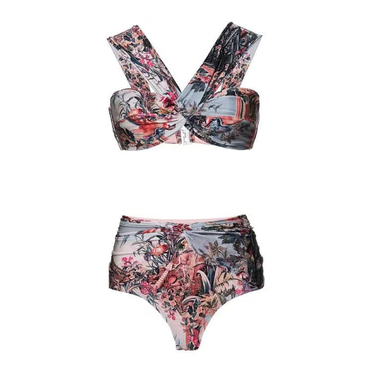 LADIES THREE PIECE SWIMSUIT & SKIRT SET (SIZE S-XL)