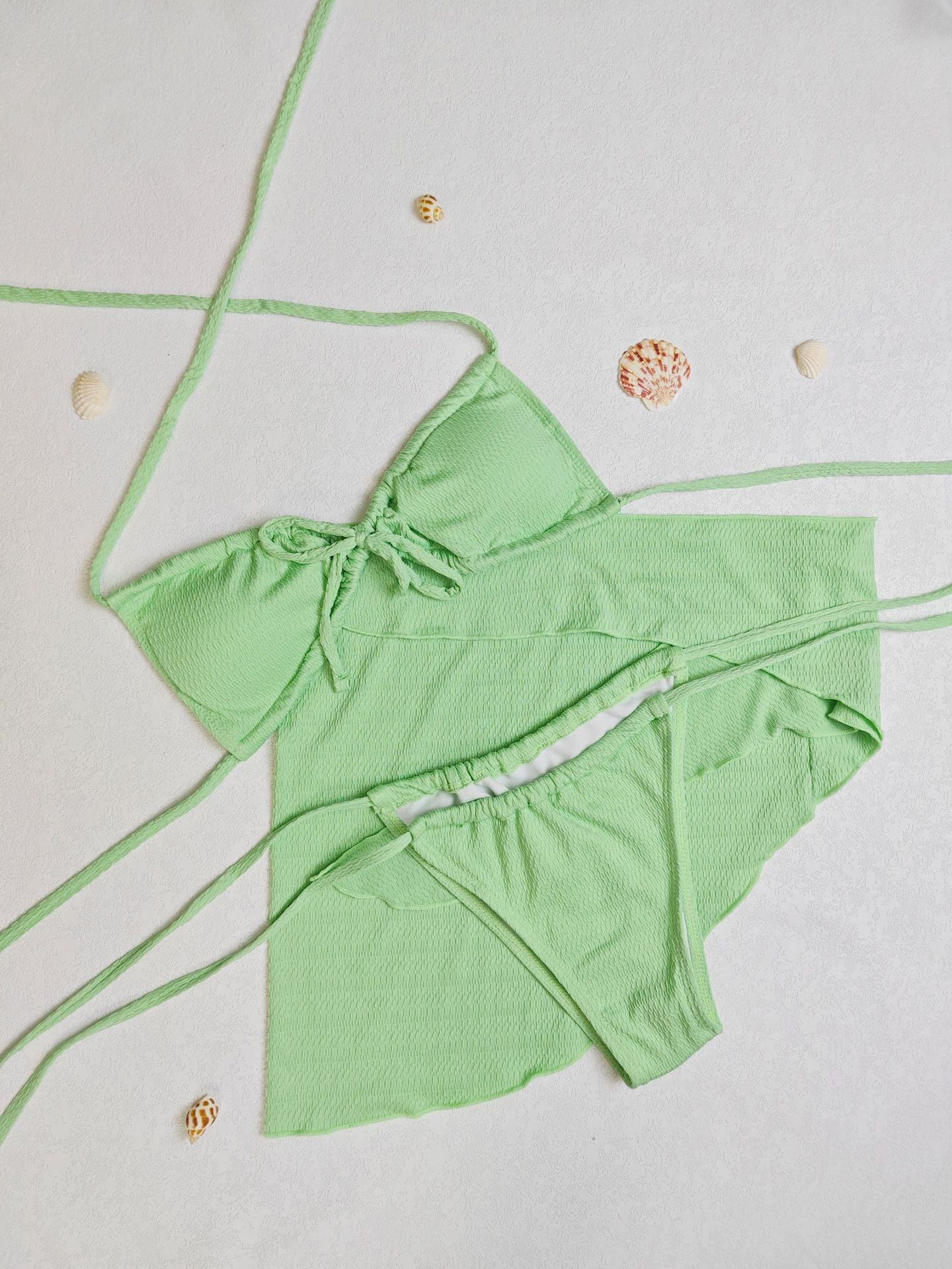 LADIES THREE PIECE SWIMSUIT & SKIRT SET (SIZE S-L)