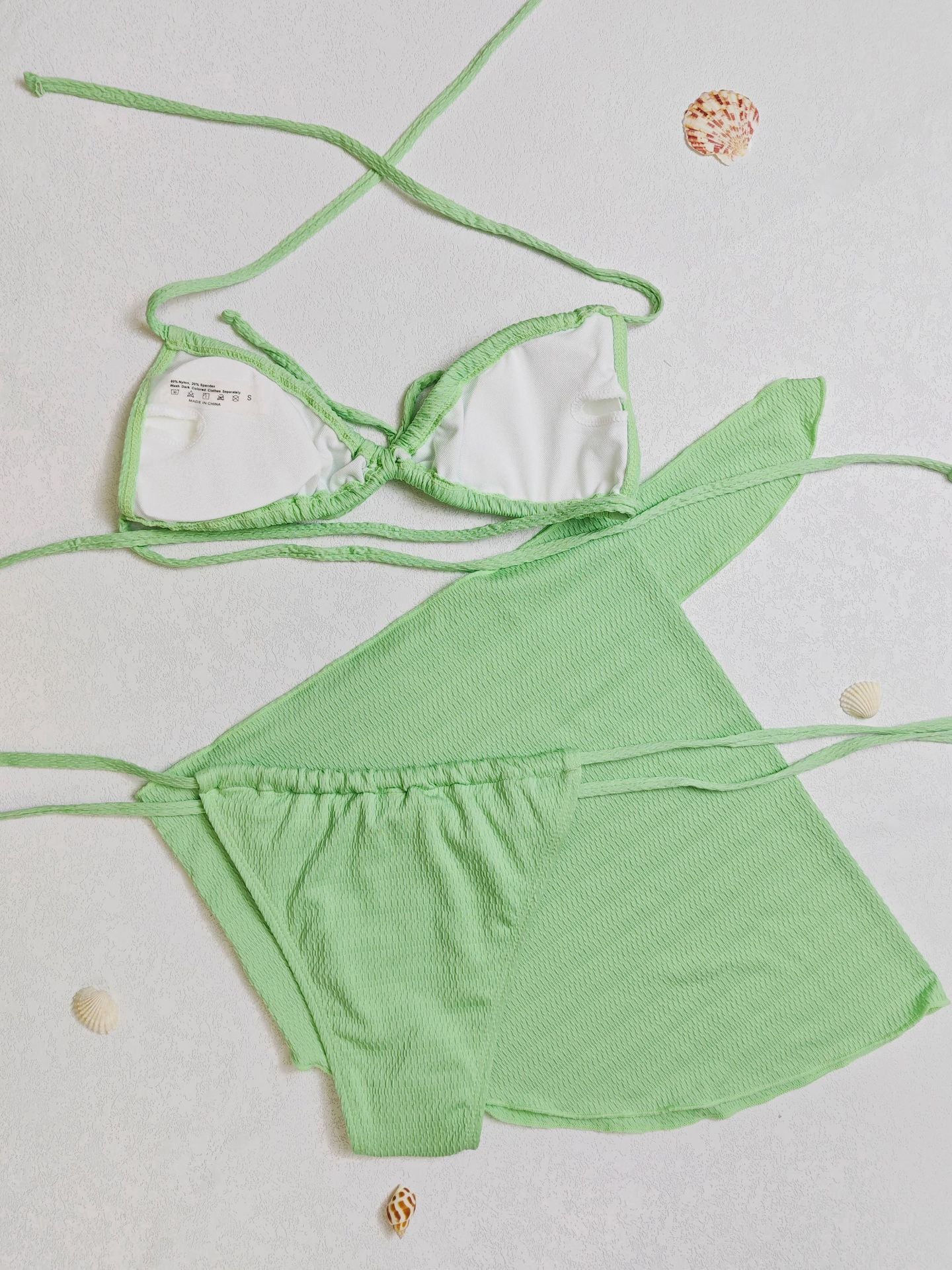 LADIES THREE PIECE SWIMSUIT & SKIRT SET (SIZE S-L)