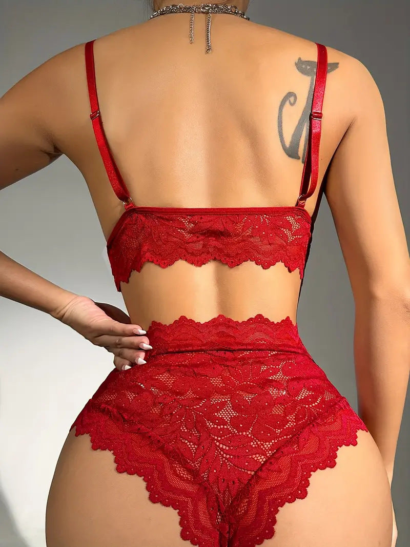 LADIES BRA SET LINGERIE RED / BLACK / BLUE (SIZES S-XL)