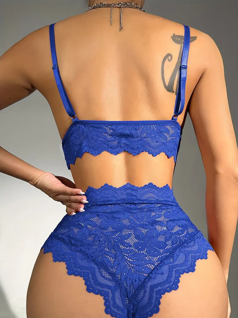 LADIES BRA SET LINGERIE RED / BLACK / BLUE (SIZES S-XL)