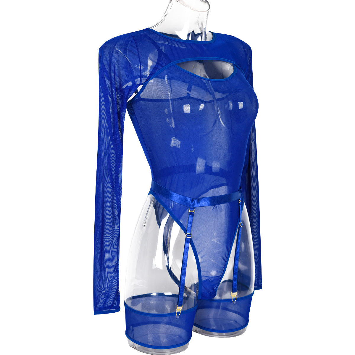 LADIES LONG SLEEVE LINGERIE SET VARIOUS COLOURS (SIZES S-L)