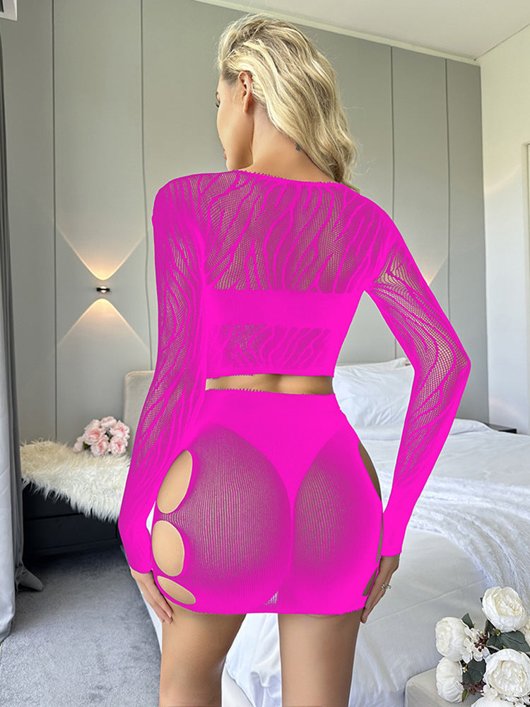 LADIES INTIMATE SEE-THROUGH LINGERIE SKIRT SET VARIOUS COLOURS (ONE SIZE)