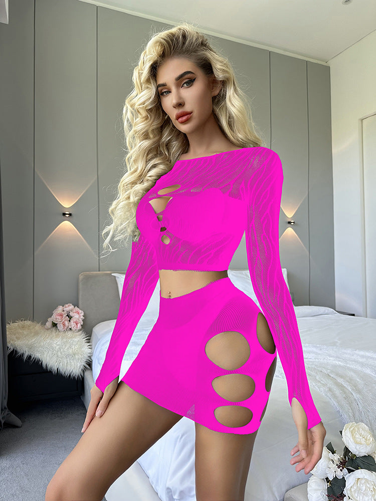 LADIES INTIMATE SEE-THROUGH LINGERIE SKIRT SET VARIOUS COLOURS (ONE SIZE)