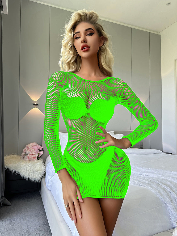 LADIES SEXY MESH LINGERIE DRESS DIFFERENT COLOURS (ONE SIZE)