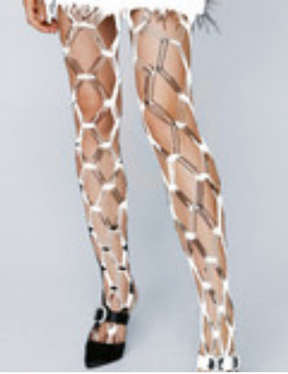 LADIES SEXY HOLLOW STOCKINGS ONE SIZE BLACK / WHITE / RED / PINK