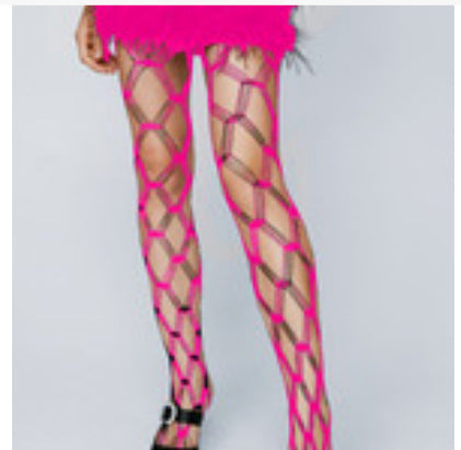 LADIES SEXY HOLLOW STOCKINGS ONE SIZE BLACK / WHITE / RED / PINK