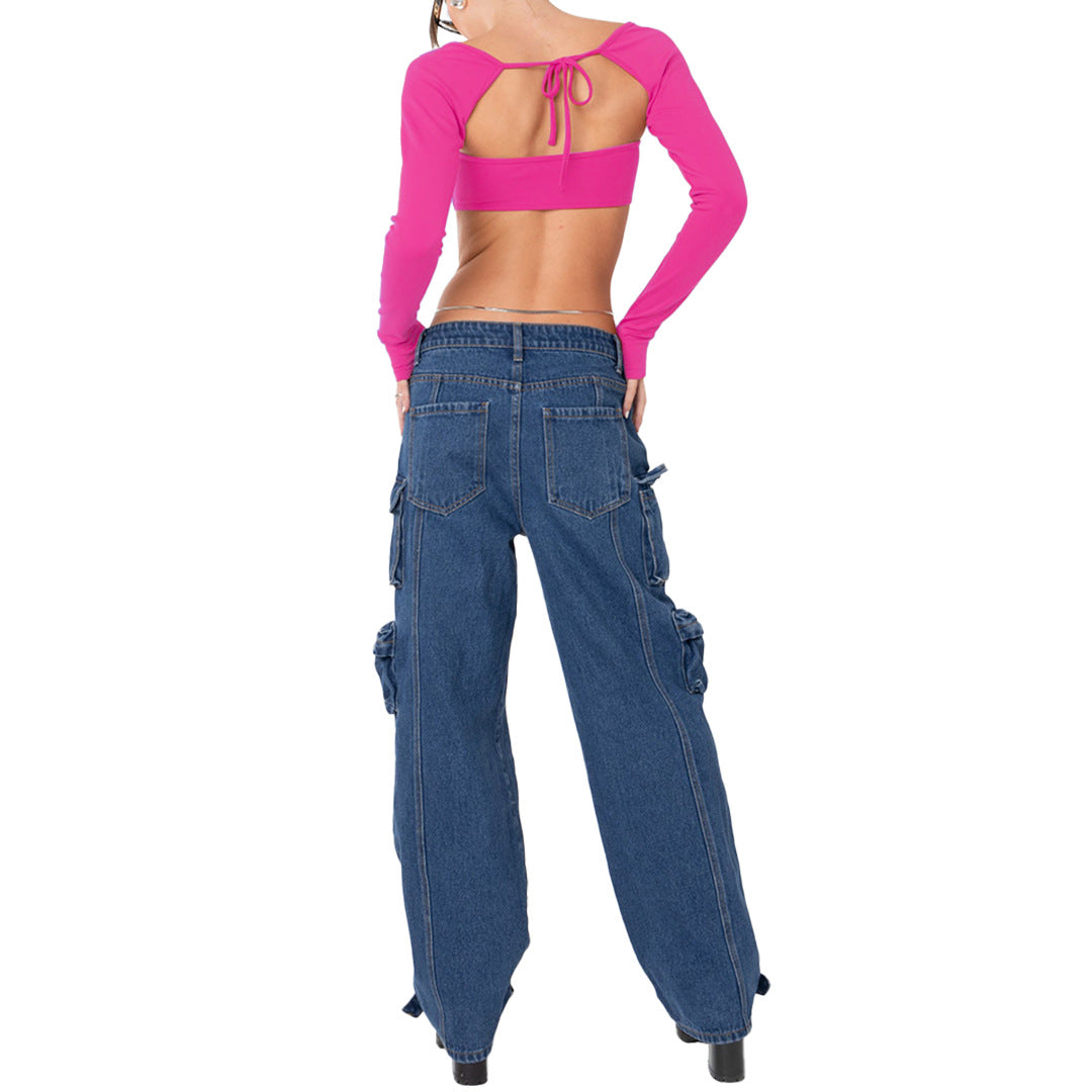 LADIES TWO PIECE TOP SET WHITE / GRAY / BLACK / BRIGHT PINK / BROWN (SIZES: XS-L)