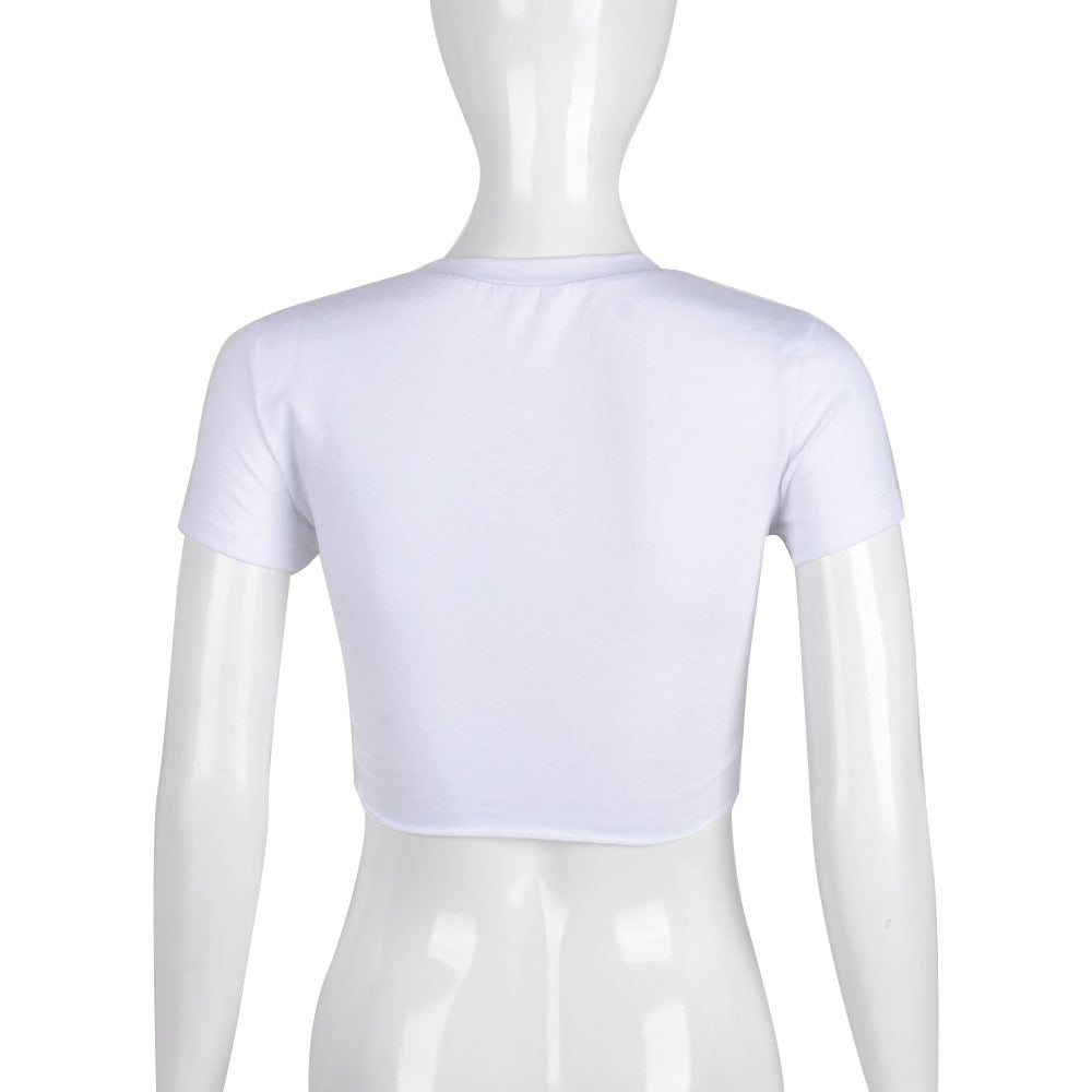 LADIES SHORT SLEEVE T SHIRT TOP WHITE (SIZE S-L)