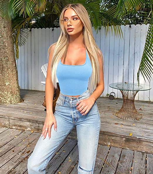 LADIES VEST TOP LIGHT BLUE / PURPLE (SIZE S-L)