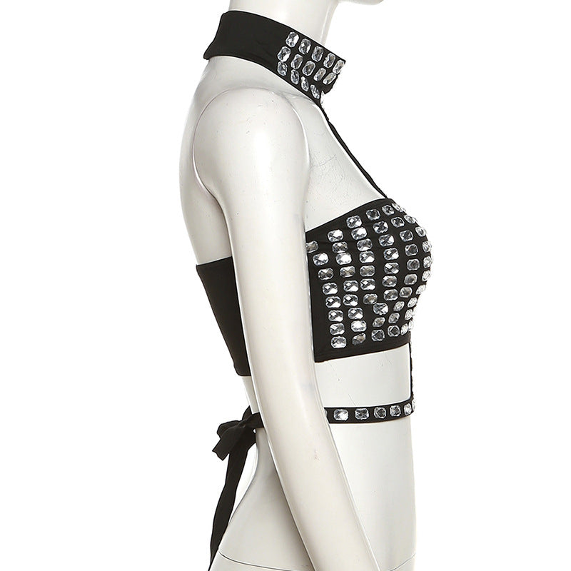 LADIES SEXY BACKLESS TOP BLACK (SIZE S-L)