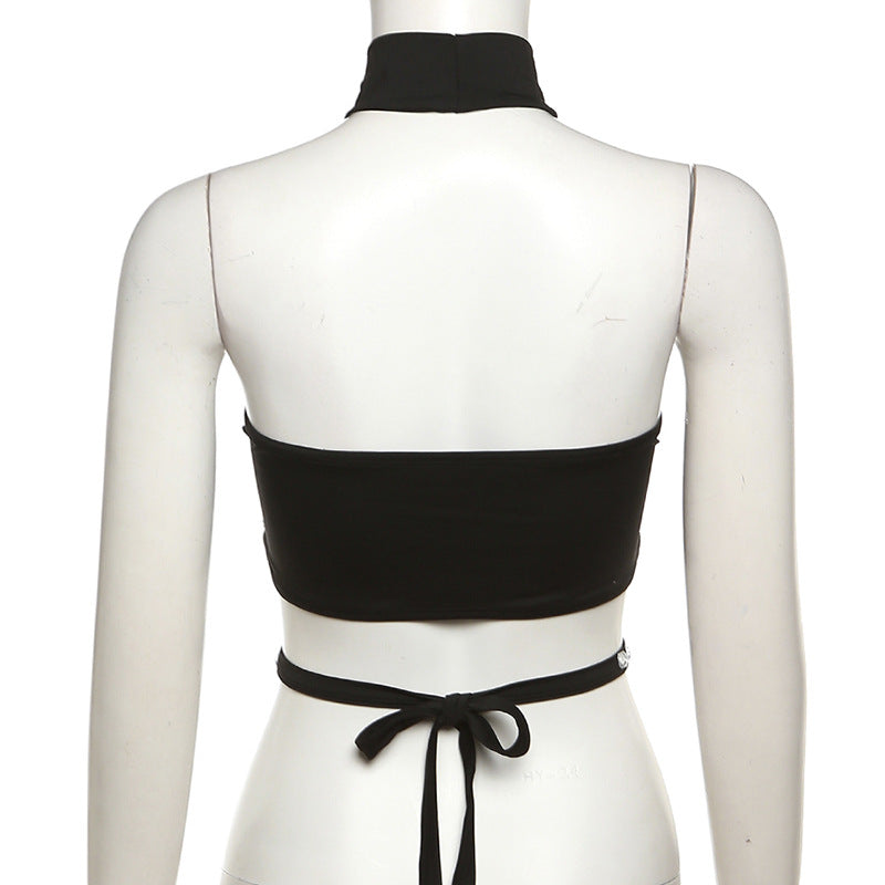 LADIES SEXY BACKLESS TOP BLACK (SIZE S-L)