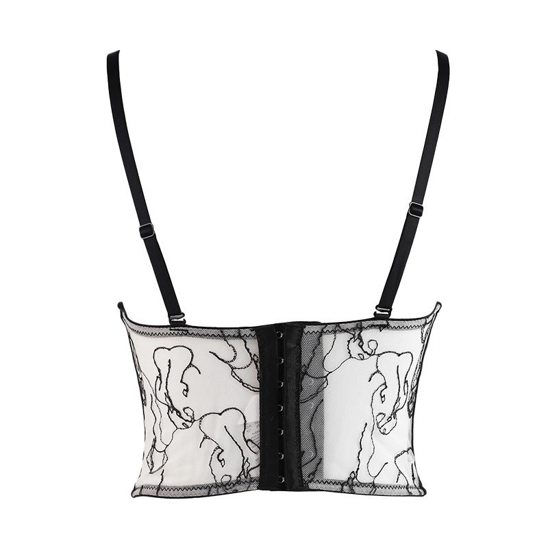 LADIES INTIMATE SEE THROUGH TOP BLACK / BEIGE (SIZE 34B / 36B / 38C / 40C)