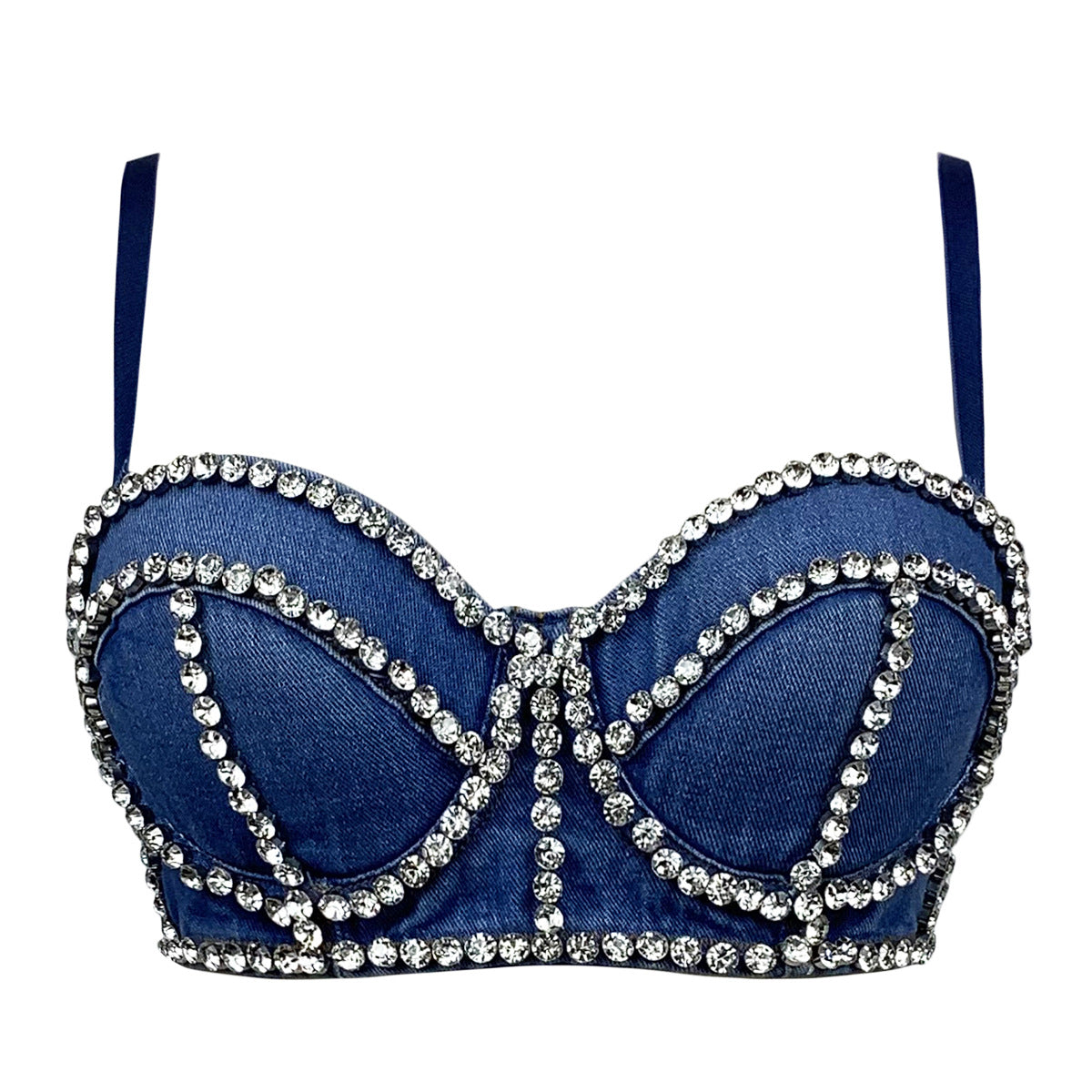 LADIES DENIM CORSET TOP BLUE / LIGHT BLUE / DARK BLUE (SIZE S-XL)