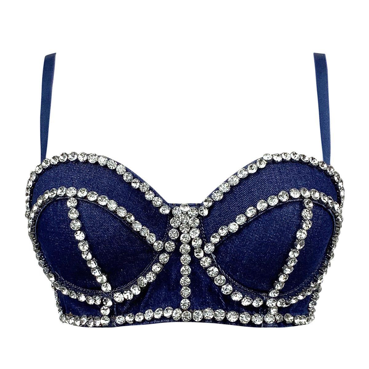 LADIES DENIM CORSET TOP BLUE / LIGHT BLUE / DARK BLUE (SIZE S-XL)