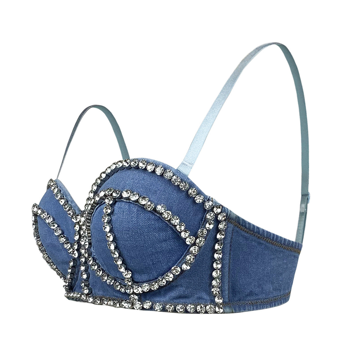 LADIES DENIM CORSET TOP BLUE / LIGHT BLUE / DARK BLUE (SIZE S-XL)
