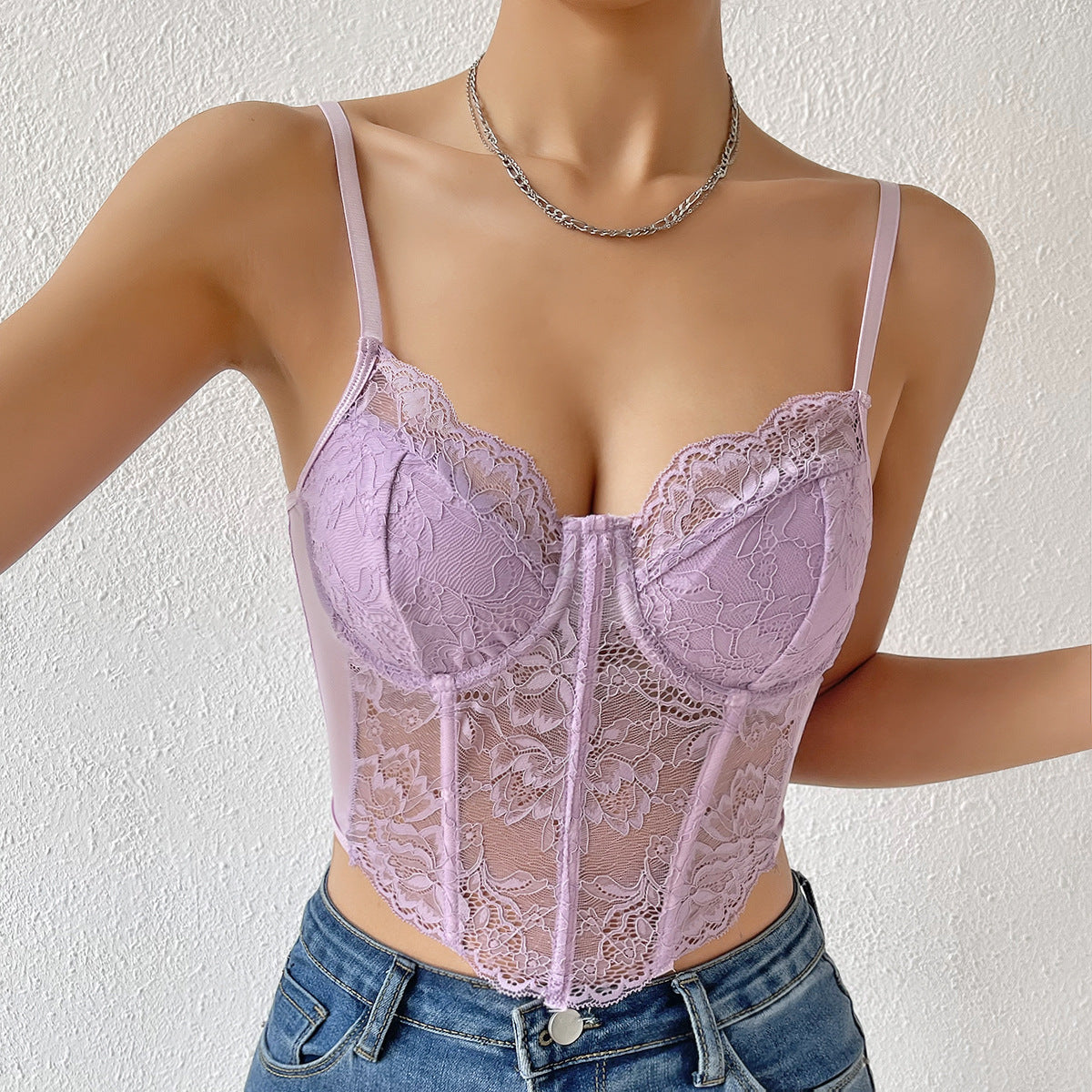 LADIES LACE TOP BLACK / WHITE / RED / PURPLE / BLUE (SIZE XS-L)