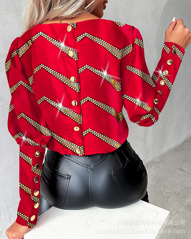 LADIES LONG SLEEVE TOP BLACK / BLUE / RED (SIZE S-2XL)