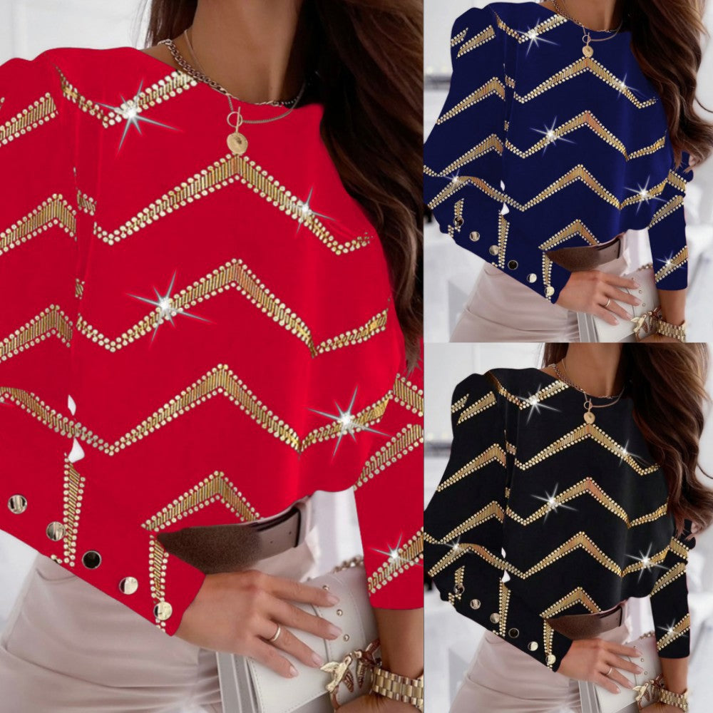 LADIES LONG SLEEVE TOP BLACK / BLUE / RED (SIZE S-2XL)