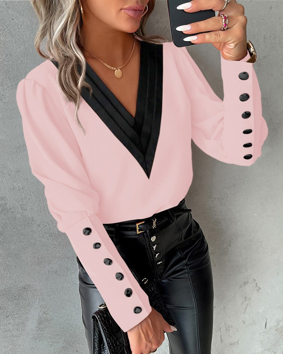 LADIES LONG SLEEVE TOP WHITE / PINK / APRICOT / WINE RED (SIZE S-2XL)